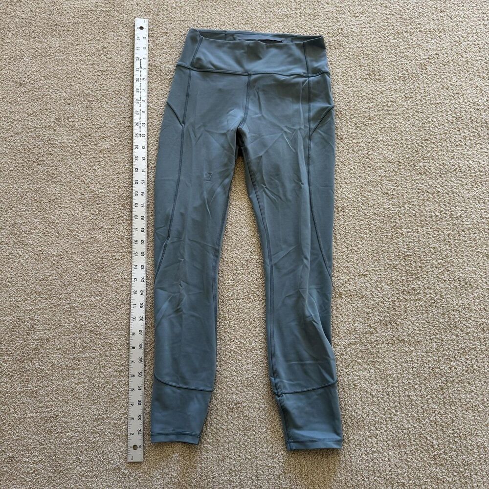 Lululemon Leggings Womens 6 Blue High Rise Ankle Slim Jersey Stretch Yoga